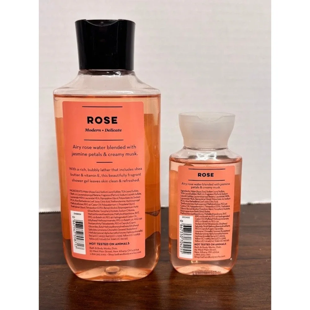 Bath & Body Works Rose Shower Gel Set 10oz Full Size and 3oz Travel Size New